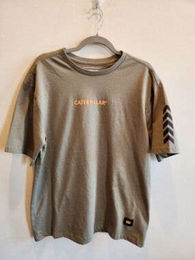 Caterpillar Olive Green Short-Sleeve Logo Tee Men's SZ M